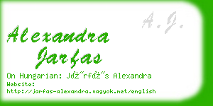 alexandra jarfas business card